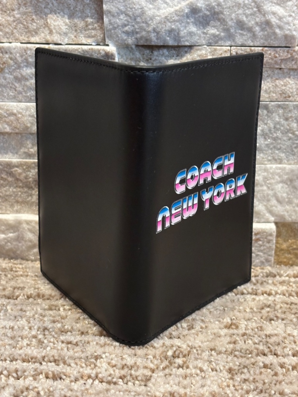 Coach NYC “80s Style” Logo Passport Holder - Picture 2 of 7